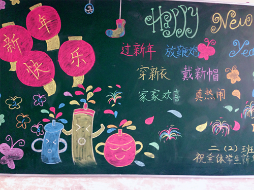 現(xiàn)外象湖校區(qū)開展“慶元旦、迎新年”黑板報評比活動