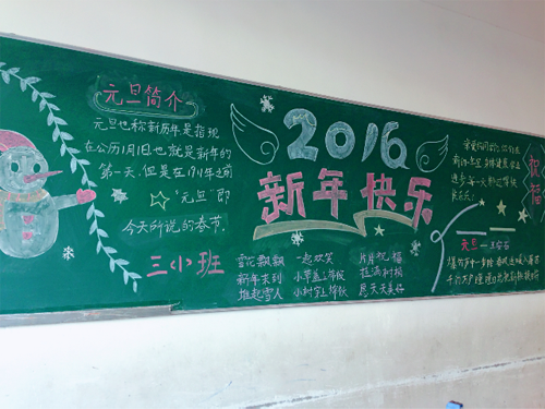 現(xiàn)外象湖校區(qū)開展“慶元旦、迎新年”黑板報評比活動
